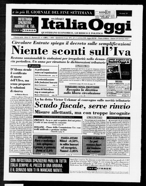 Italia oggi : quotidiano di economia finanza e politica